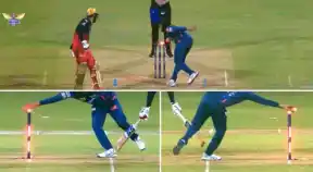 Digvesh Rathi attempts Mankad run-out on Jitesh Sharma